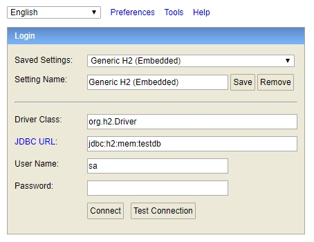 H2 console login H2 console login