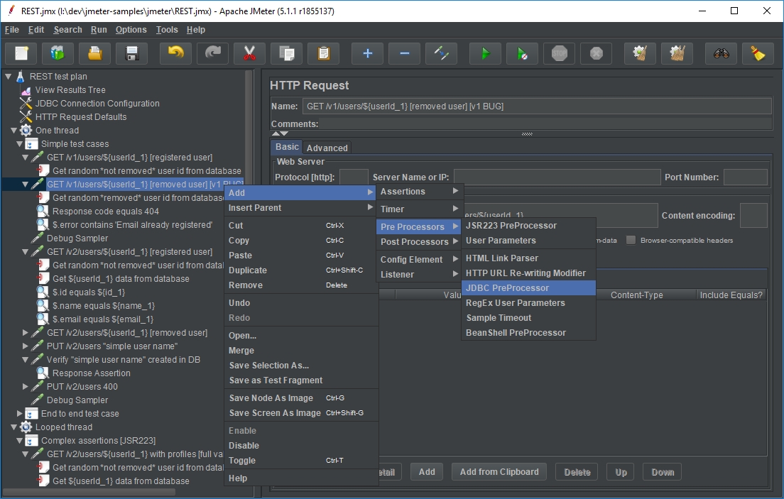 JDBC PreProcessor JDBC PreProcessor