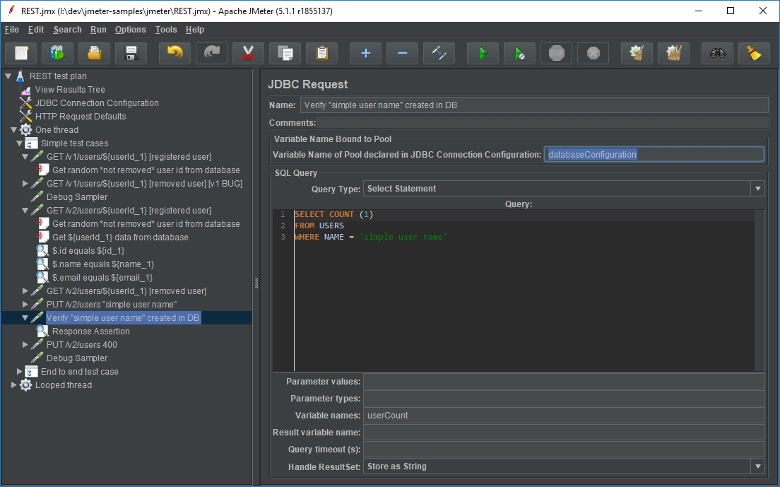 JDBC Request JDBC Request