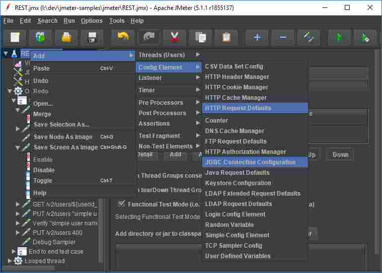 HTTP Requests Defaults and JDBC Connection Configuration