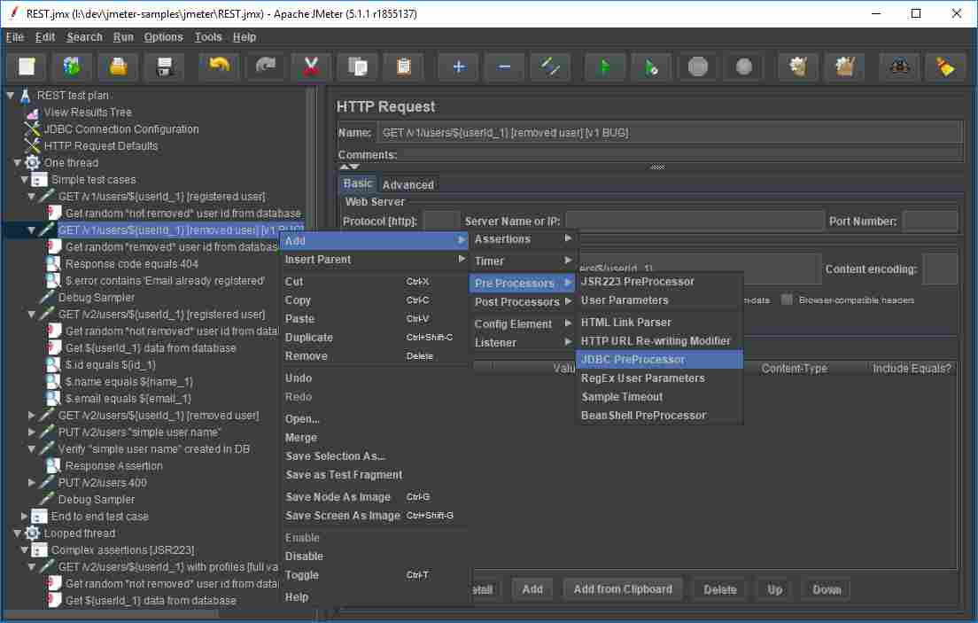 JDBC PreProcessor